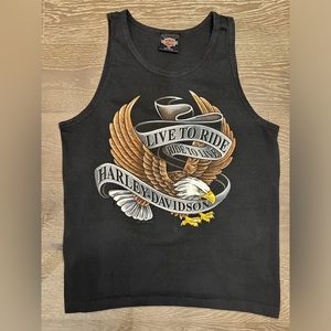 Vintage Harley Davidson Warr’s London England Eagle Men’s Muscle Tank Tshirt
